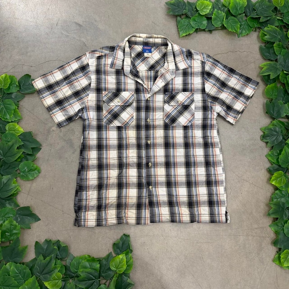 Dickies Plaid Short Sleeve Button Up Work Shirt